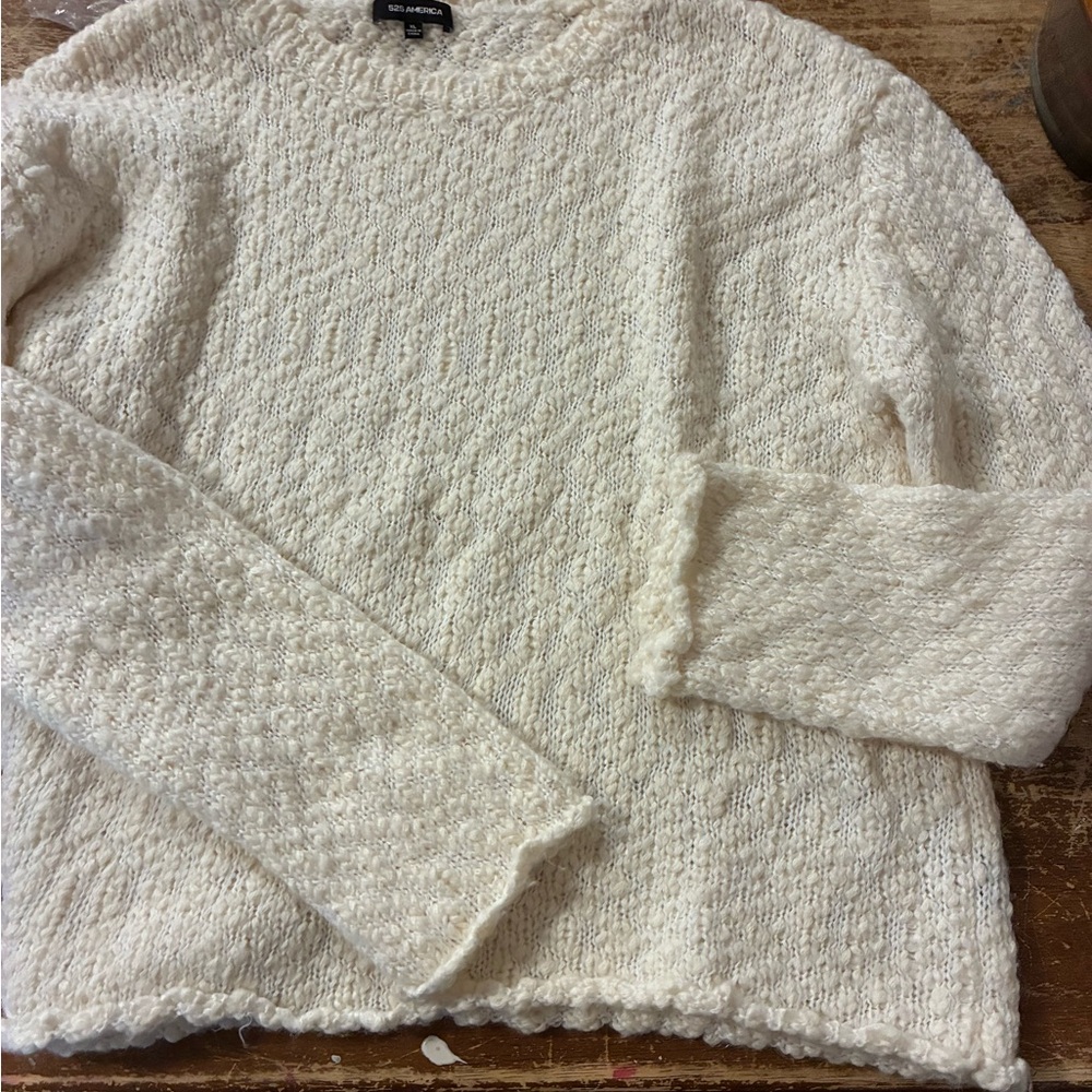 525 America Textured Cream Sweater